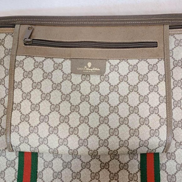 Authentic Gucci XL Travel Tote Supreme Web Canvas Boston Bag Duffle Sherry Purse - Picture 7 of 9